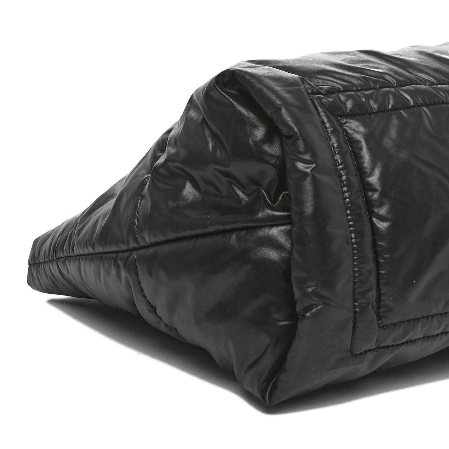 Nylon Quilted Medium Coco Cocoon Reversible Tote Black