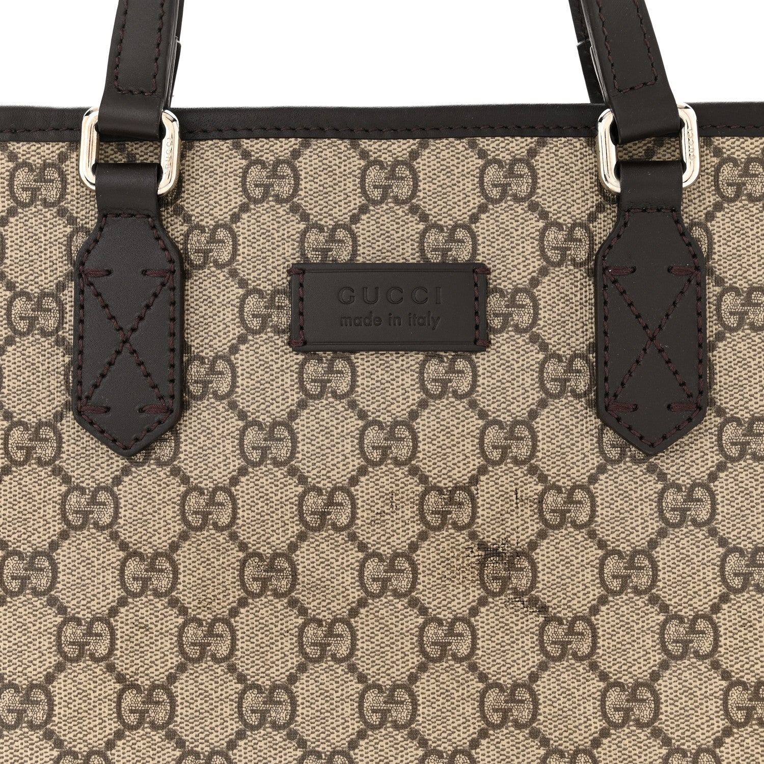 Gucci GG Supreme Monogram Small Zippered Tote Dark Brown 8 of 11