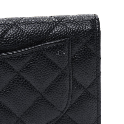 Chanel Caviar Quilted Yen Wallet Black 16 of 19