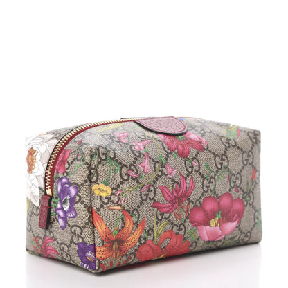 Gucci Soft GG Supreme Monogram Flora Calfskin Medium Ophidia Cosmetic Case Beige Ebony Multicolor Rosso 2 of 7