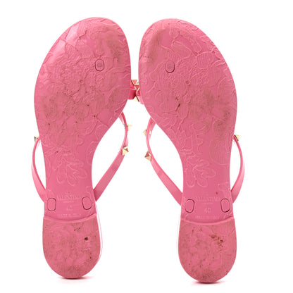 Valentino Garavani PVC Jelly Rockstud Bow Thong Sandals 40 Sweet Pink 5 of 8