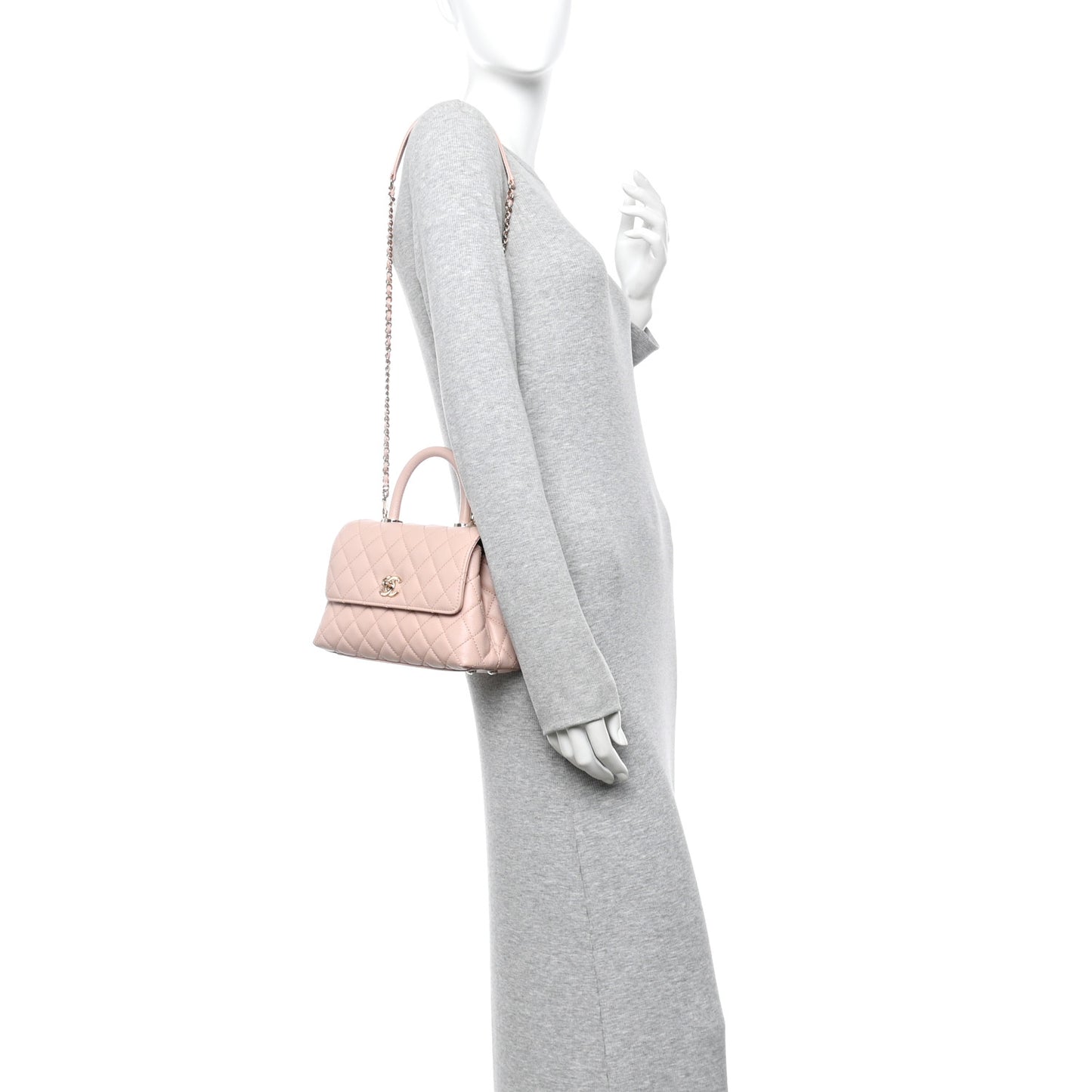 Caviar Quilted Mini Coco Handle Flap Pink