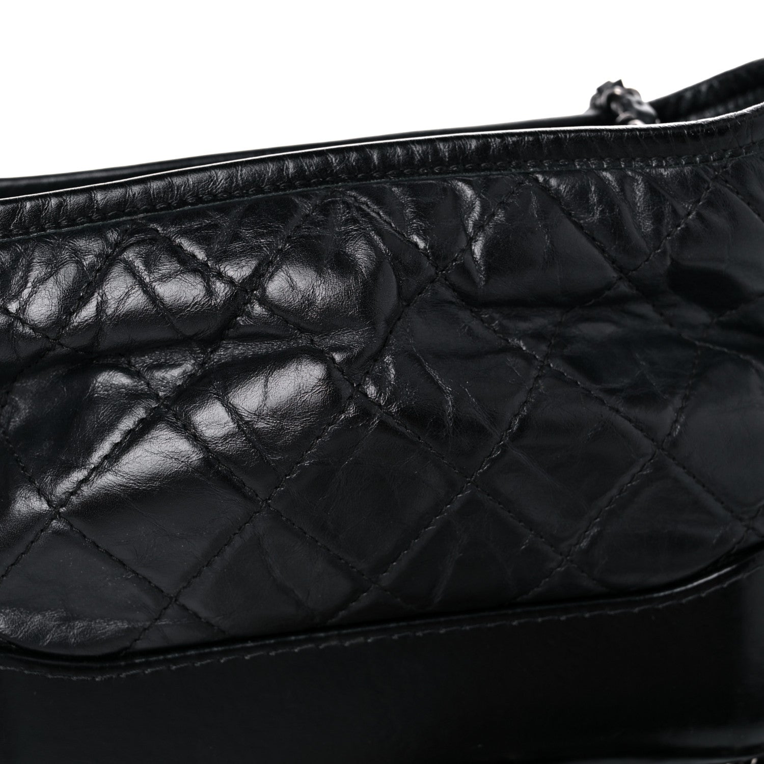 Chanel Aged Calfskin Quilted Small Gabrielle Hobo Black 16 of 17