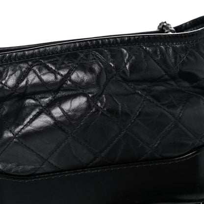 Chanel Aged Calfskin Quilted Small Gabrielle Hobo Black 16 of 17