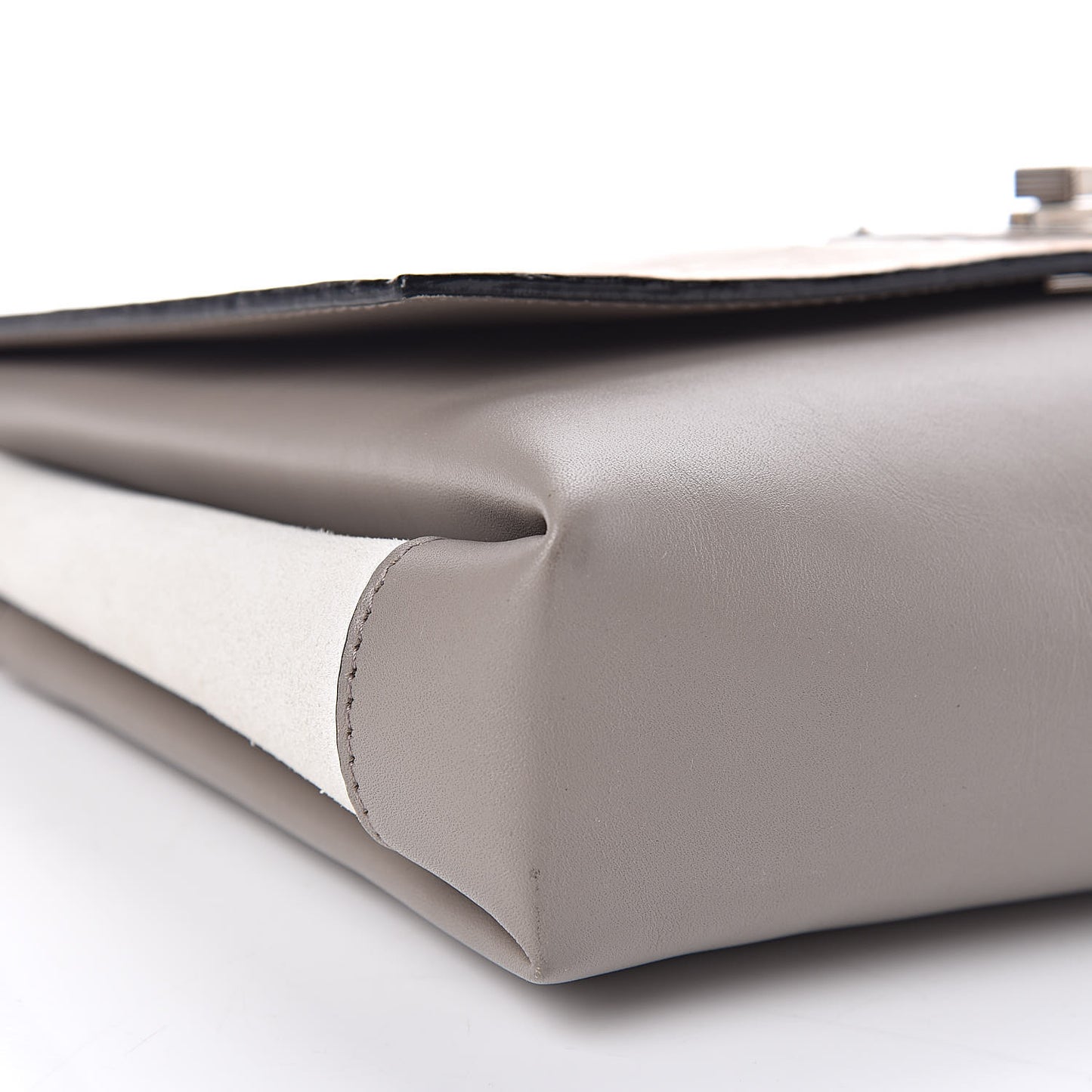 Ostrich Calfskin Suede PS Elliot Clutch Ciclo Pulver Ivory Black