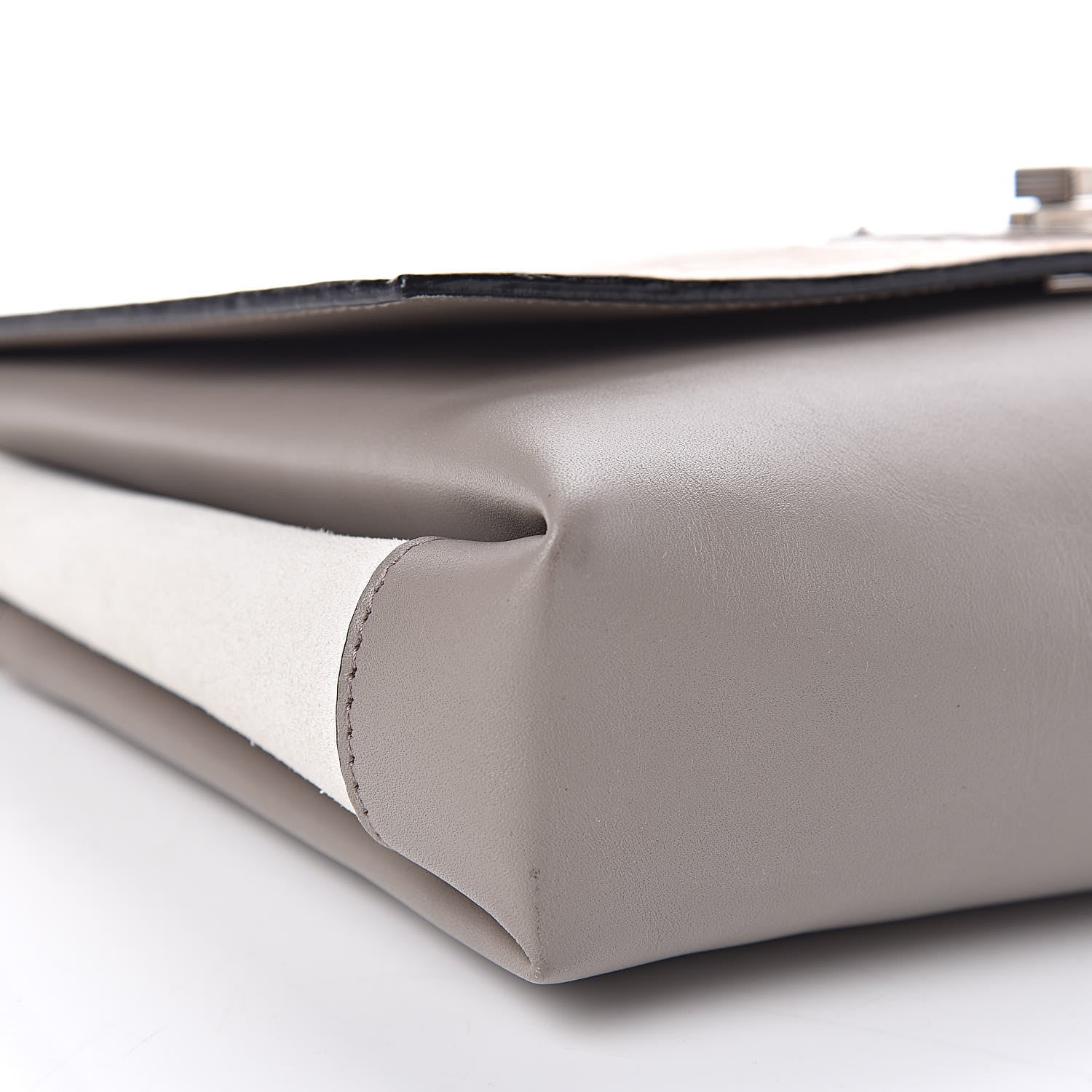 Proenza Schouler Ostrich Calfskin Suede PS Elliot Clutch Ciclo Pulver Ivory Black 9 of 12