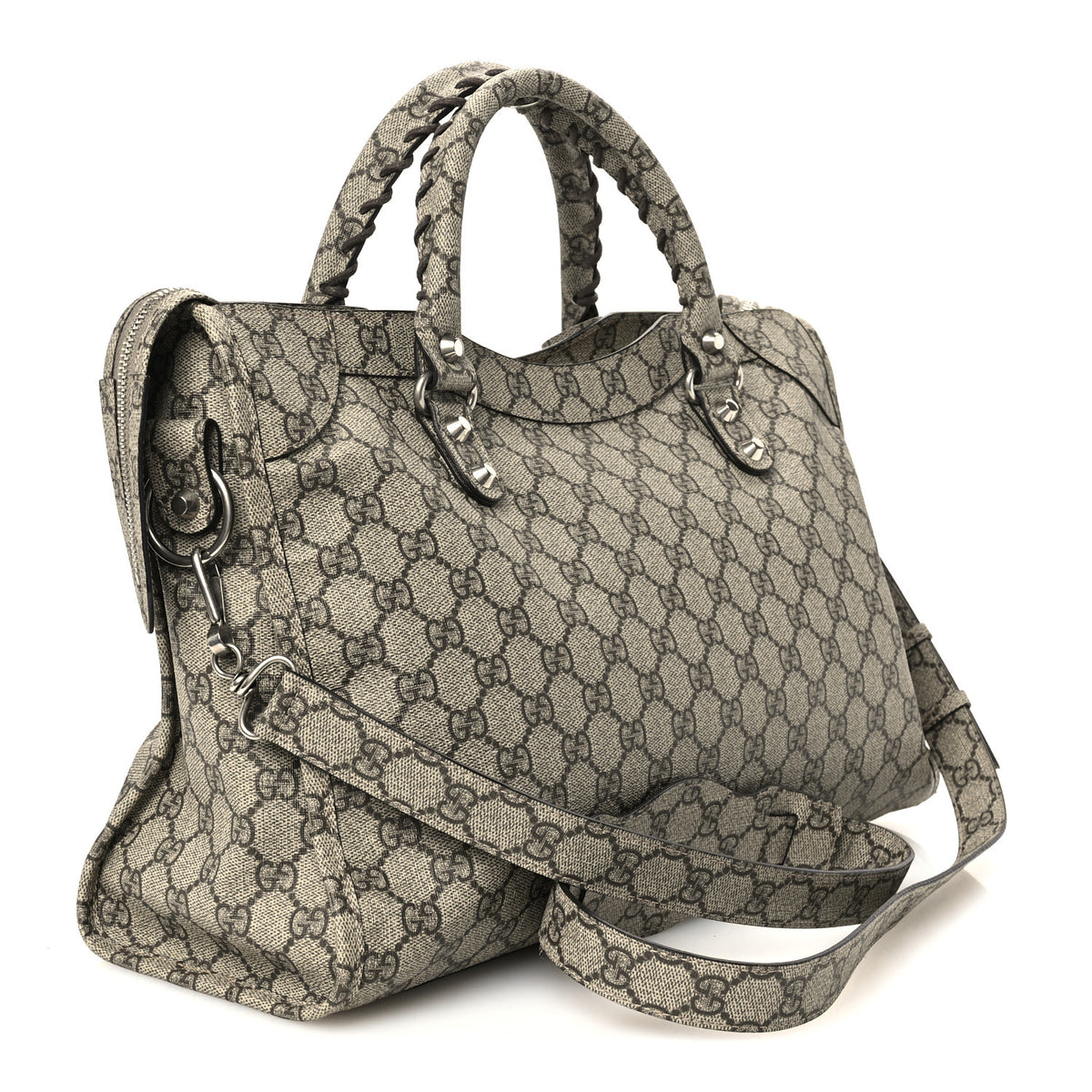 X GUCCI GG Supreme Monogram Neo Classic Silver Hardware City Beige Ebony