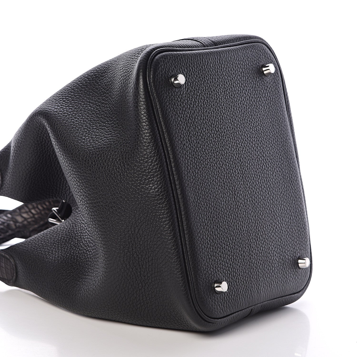 Hermes Taurillon Clemence Matte Alligator Picotin Lock Touch 22 MM Black 9 of 10