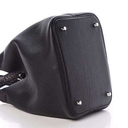 Hermes Taurillon Clemence Matte Alligator Picotin Lock Touch 22 MM Black 9 of 10
