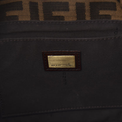 Fendi Zucca Calfskin Shoulder Bag Tobacco 8 of 12