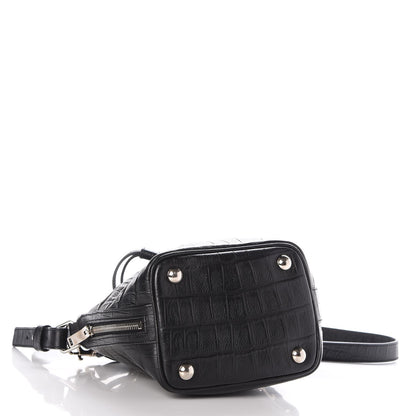 Saint Laurent Croc Calfskin Embossed Small Emmanuelle Bucket Bag Black 5 of 7