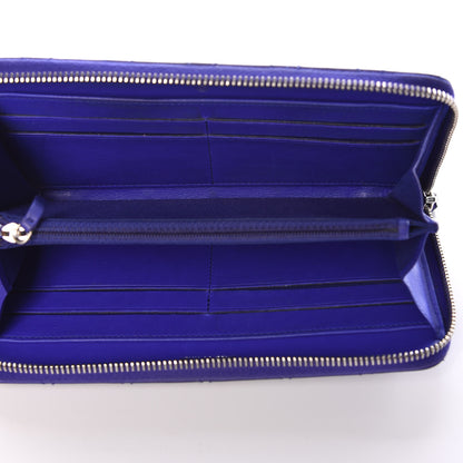 Chanel Calfskin Stitched Fancy CC Zip Around Wallet Blue 5 of 12