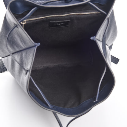 Saint Laurent Grained Calfskin Sac De Jour Souple Backpack Navy 5 of 7