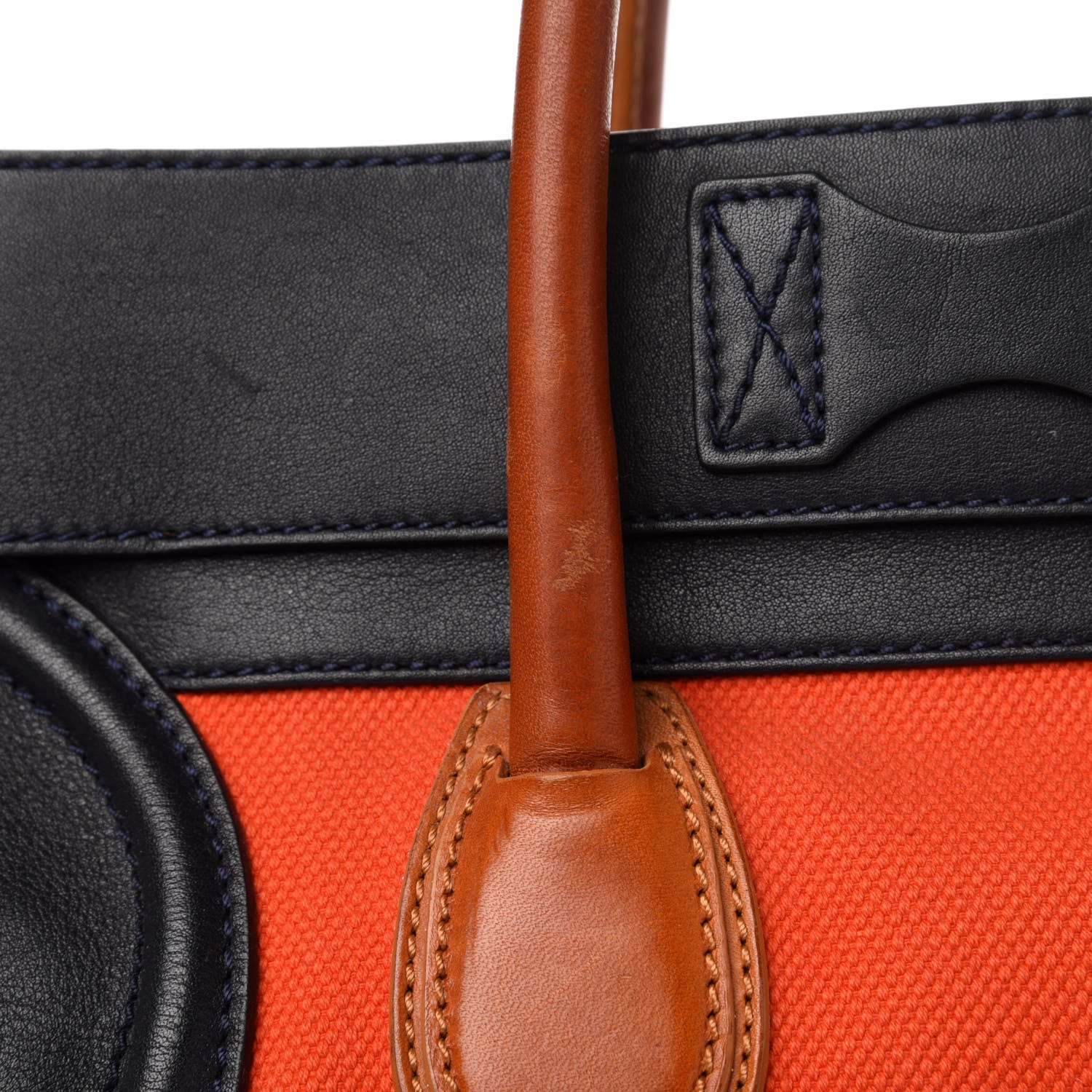 Celine Calfskin Linen Mini Tri-Color Luggage Poppy 11 of 12