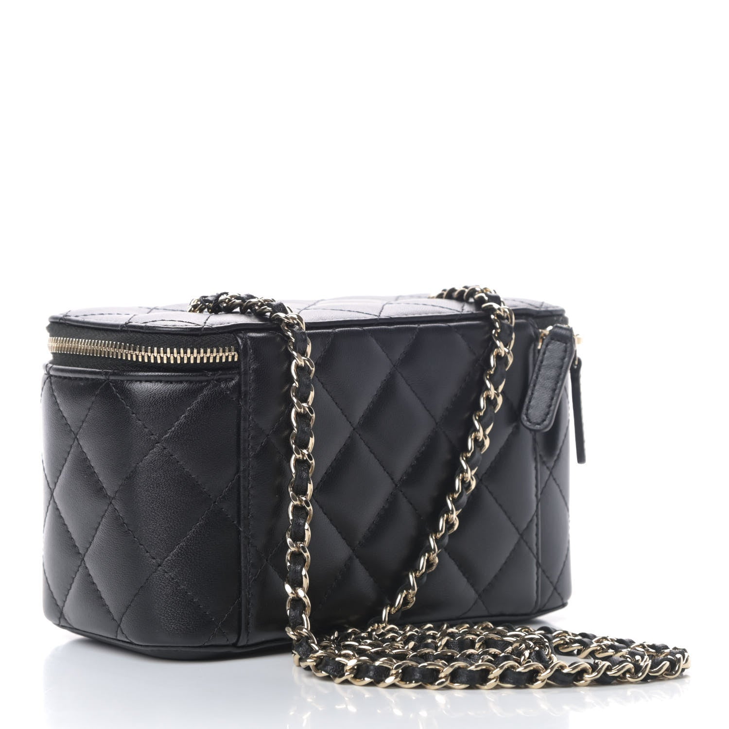Chanel Lambskin Quilted Small Vanity Case With Chain Black 2 of 5