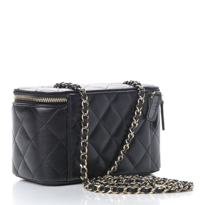 Chanel Lambskin Quilted Small Vanity Case With Chain Black 2 of 5