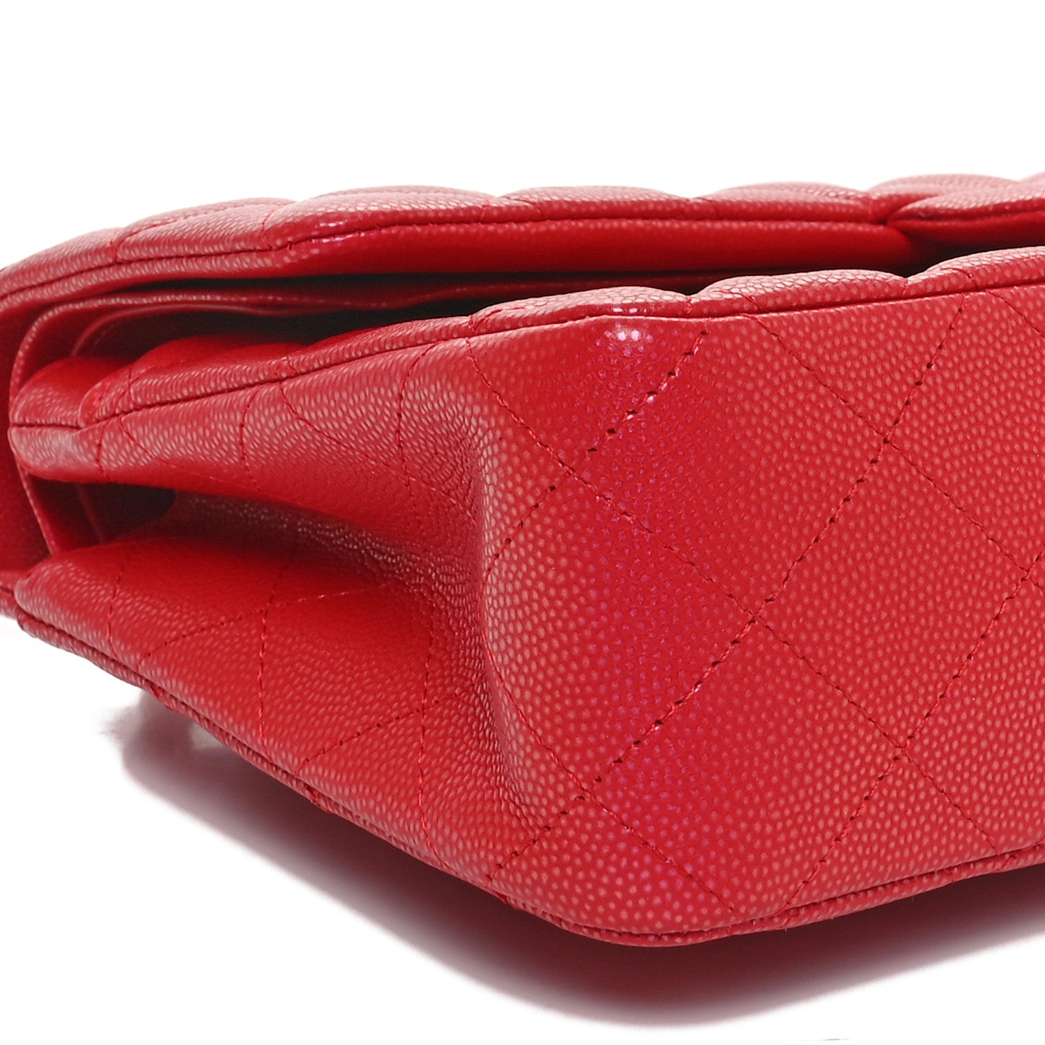 Chanel Iridescent  Caviar Quilted Medium Double Flap Red 9 of 11