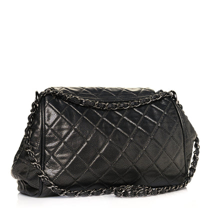 Chanel Metallic Caviar Quilted Timeless Accordion Flap Dark Silver 2 of 13
