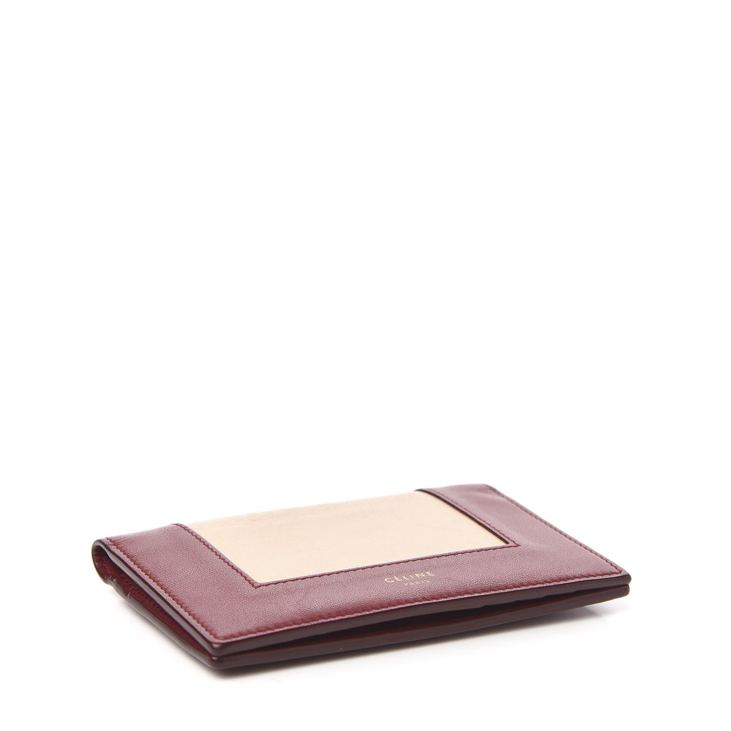 Celine Smooth Lambskin Frame Coin Card Purse Burgundy 3 of 7
