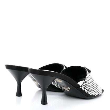 Prada Satin Crystal Logo 65mm Slide Sandals 38.5 Cristal 4 of 10