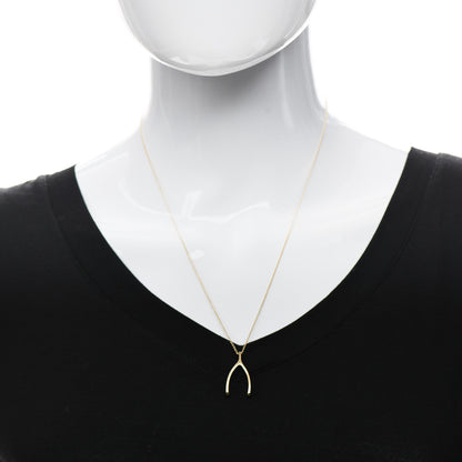Jennifer Meyer 18K Yellow Gold Wishbone Pendant Necklace 2 of 7