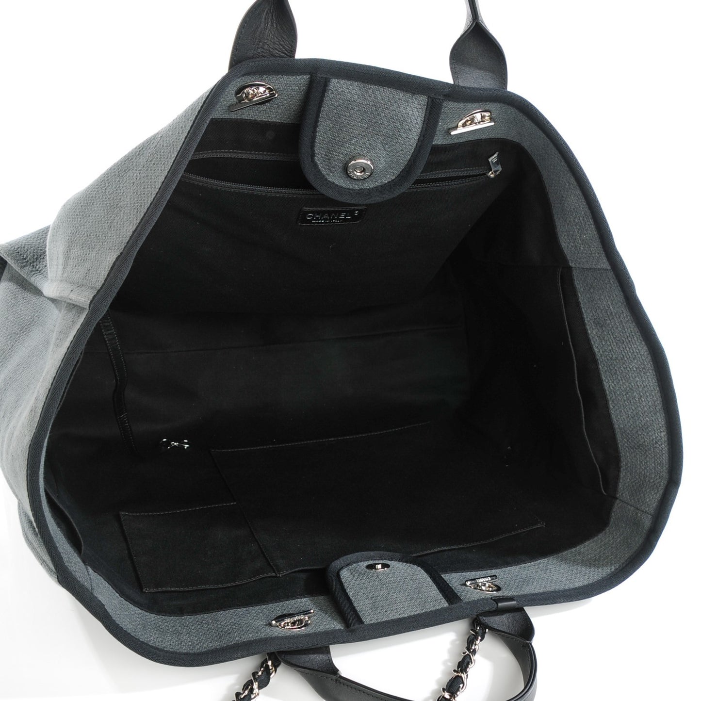 Canvas Extra Large Deauville Tote Dark Grey