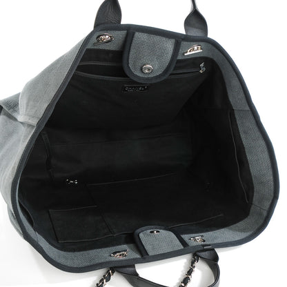 Chanel Canvas Extra Large Deauville Tote Dark Grey 5 of 7