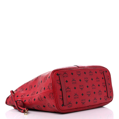 MCM Visetos Medium Liz Reversible Shopper Tote Ruby Red 4 of 22