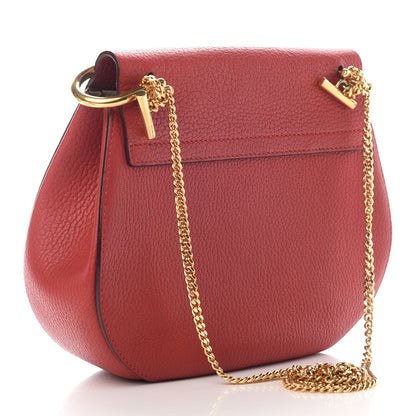 Chloe Grained Lambskin Drew Shoulder Bag Plaid Red 3 of 8