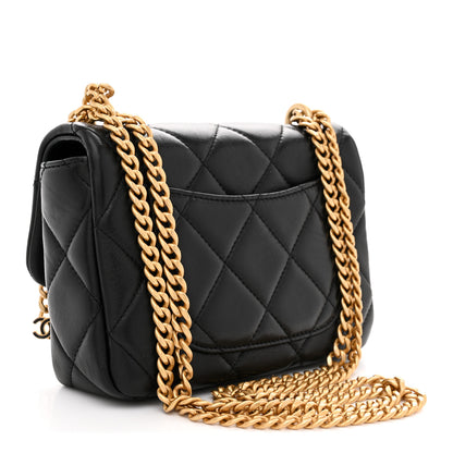 Chanel Lambskin Enamel Quilted Mini Pending CC Square Flap Black 3 of 10
