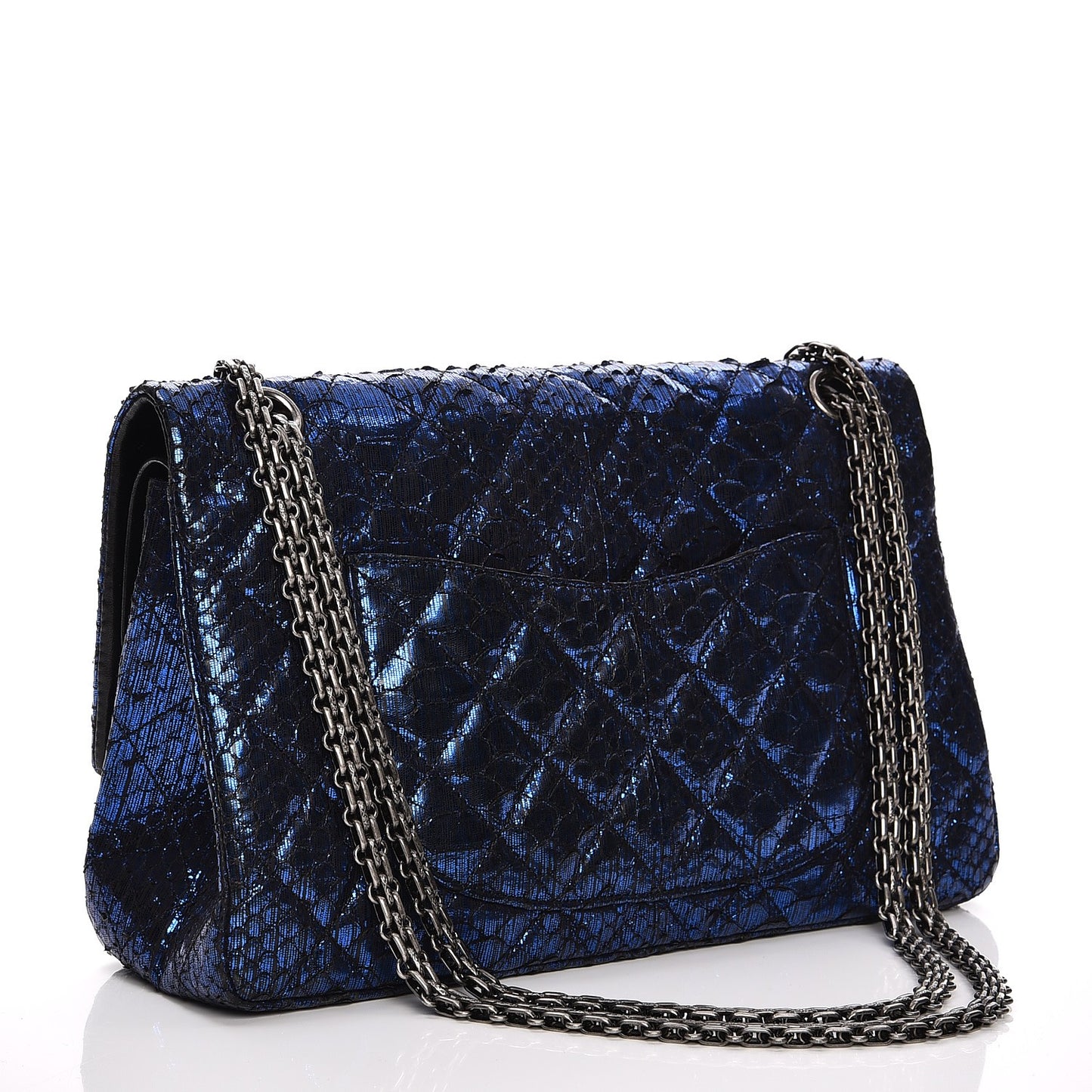 Metallic Python Quilted 2.55 Reissue 226 Flap Blue