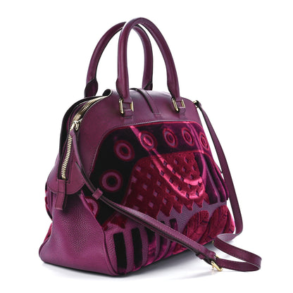 Burberry Calfskin Velvet Large Milverton Satchel Elderberry 3 of 11