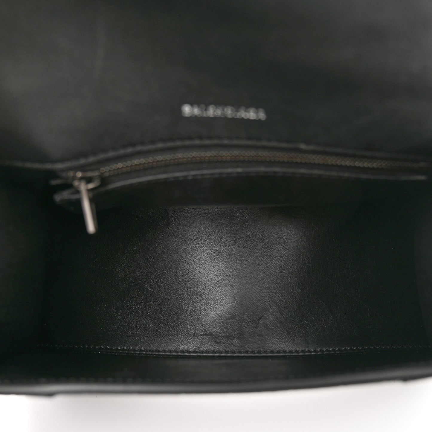Shiny Calfskin Monochrome Crocodile Embossed Small Hourglass Top Handle Bag Black