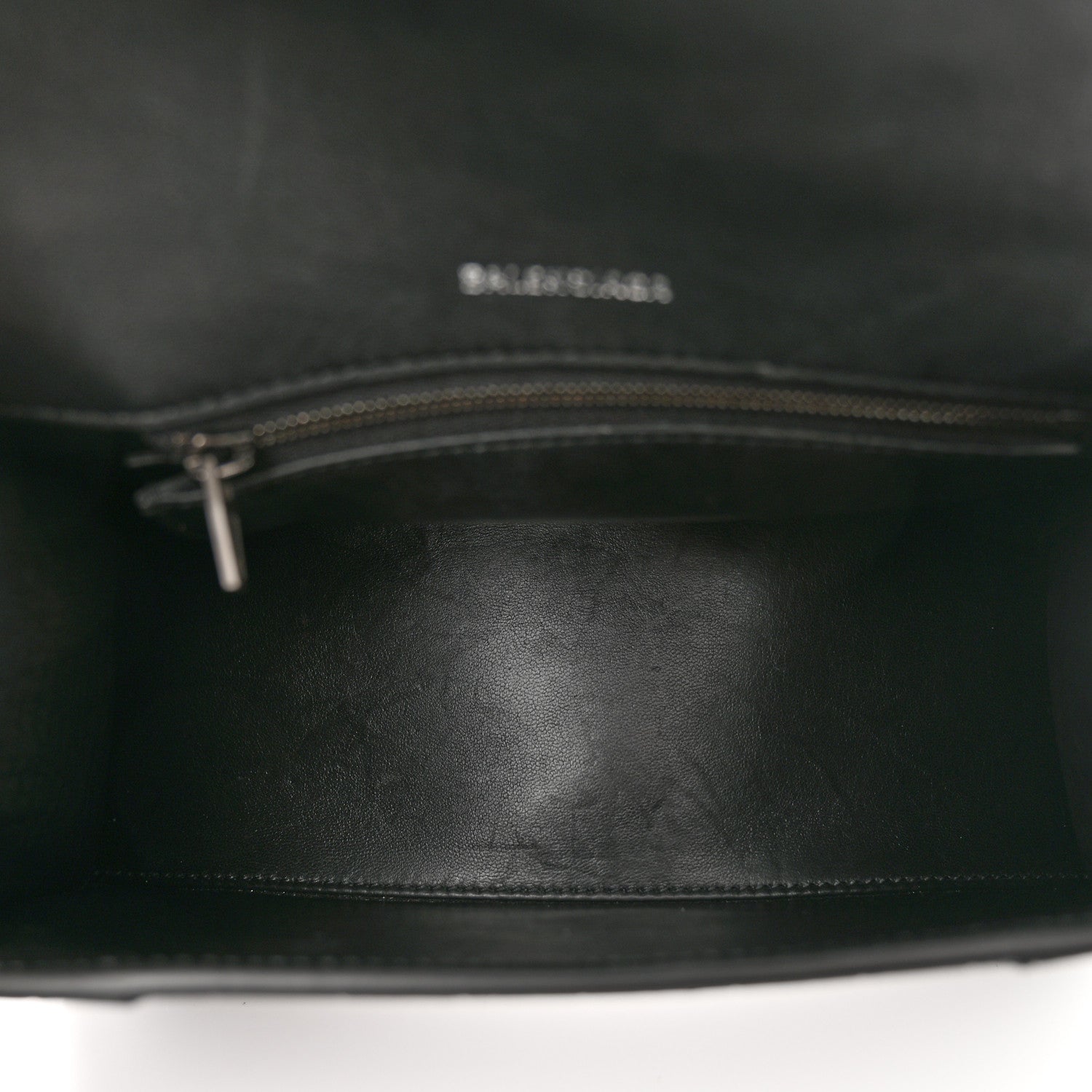 Balenciaga Shiny Calfskin Monochrome Crocodile Embossed Small Hourglass Top Handle Bag Black 5 of 11