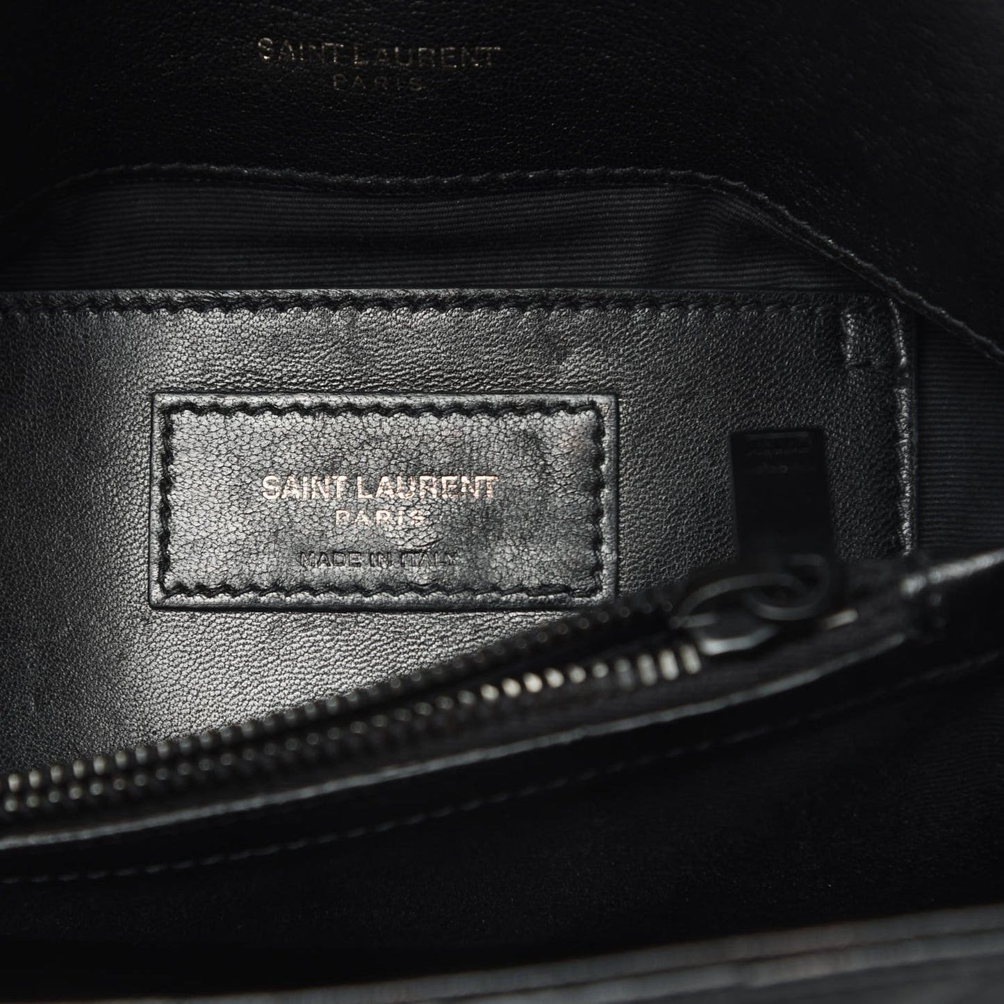 Sheepskin Matelasse Chevron Monogram Medium College Bag Black