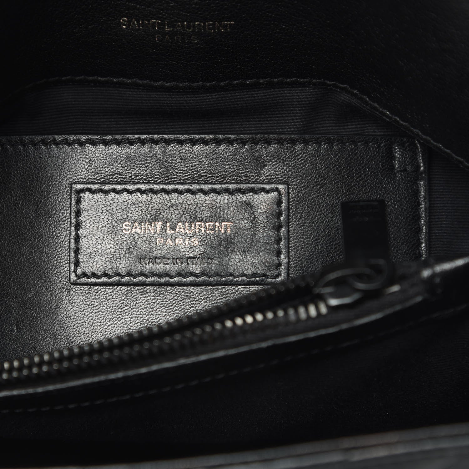 Saint Laurent Sheepskin Matelasse Chevron Monogram Medium College Bag Black 6 of 15