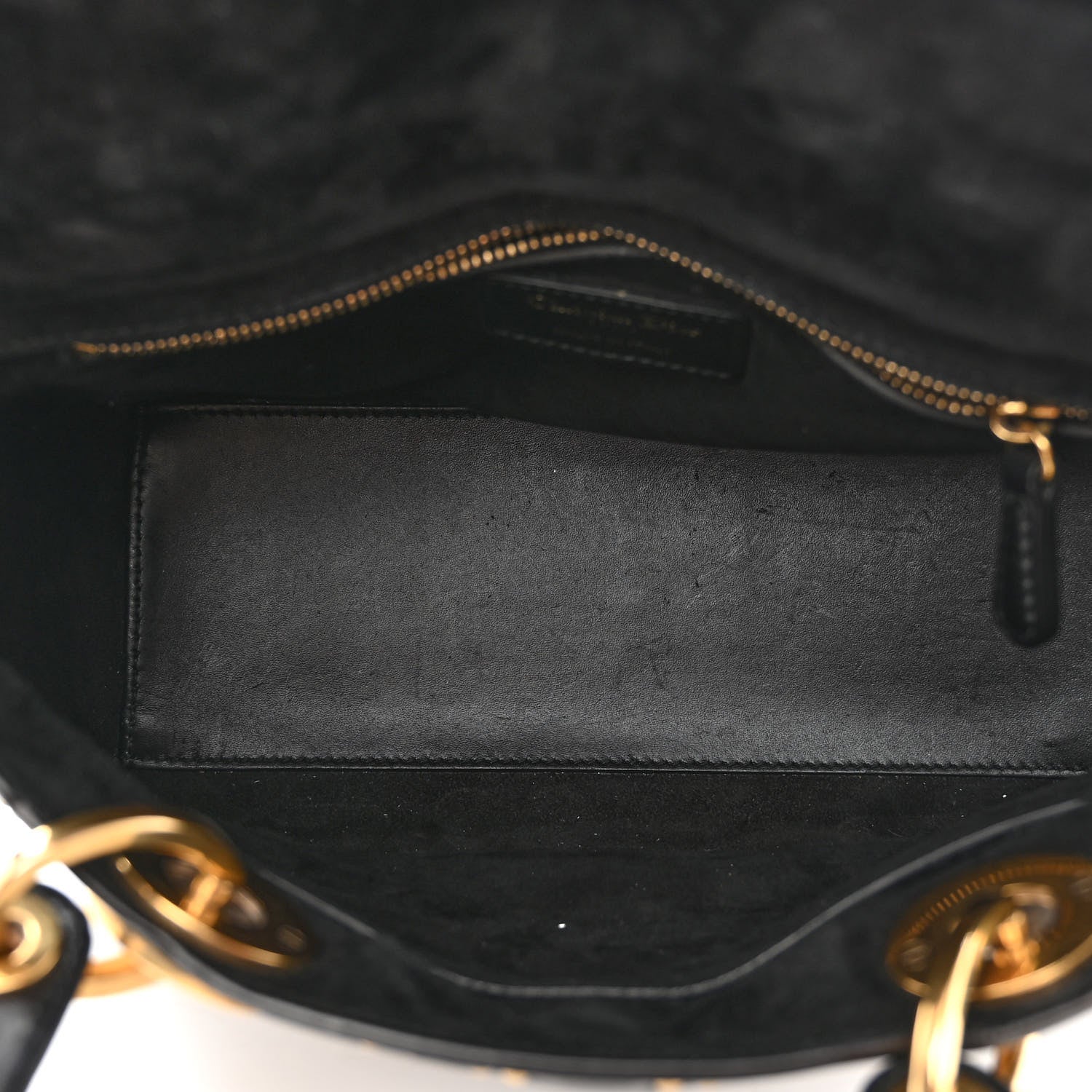 Christian Dior Calfskin Cannage Studded Medium Supple Lady Dior Black 5 of 10