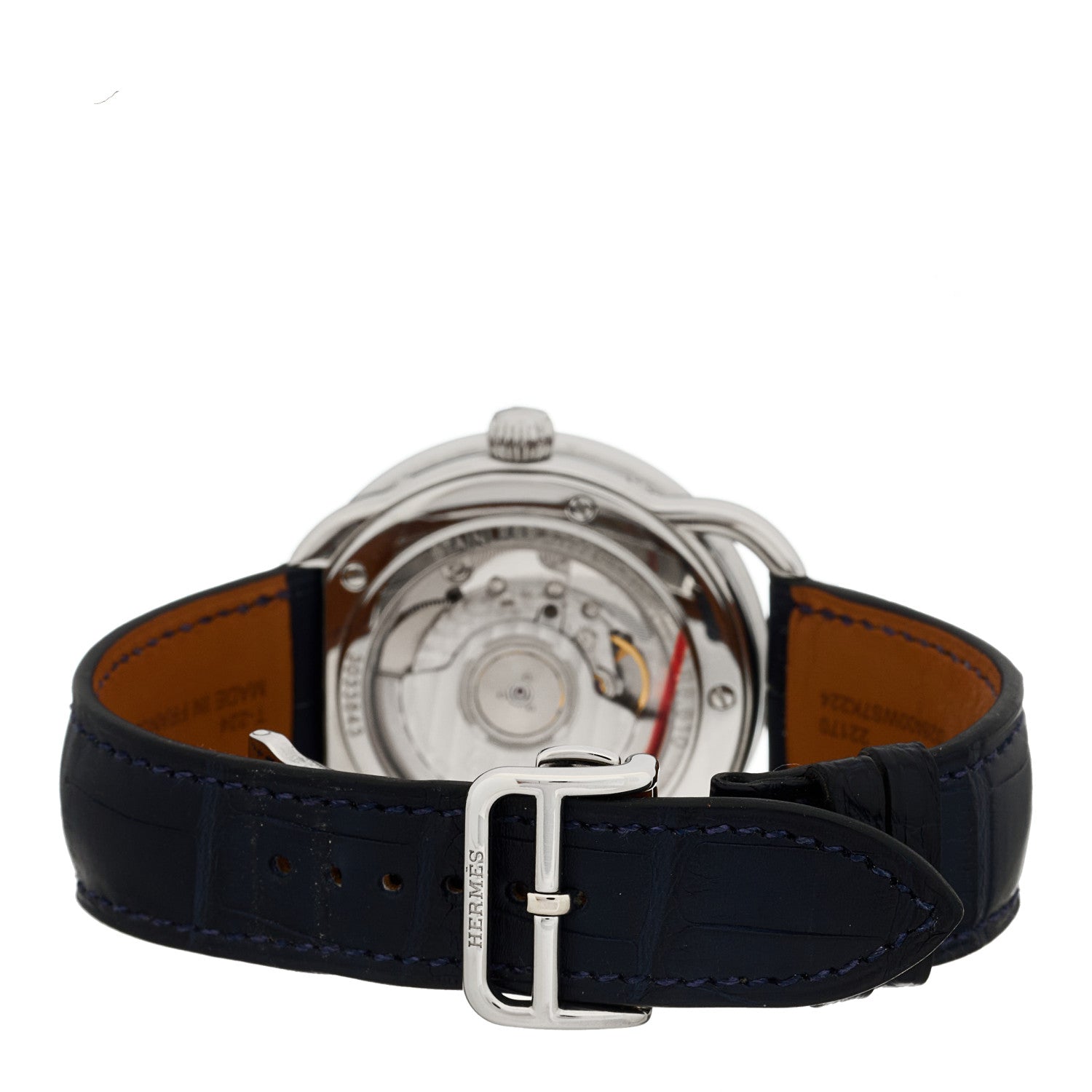 Hermes Stainless Steel Alligator 43mm Arceau Grande Lune Automatic Watch Bleu Abysse 3 of 5