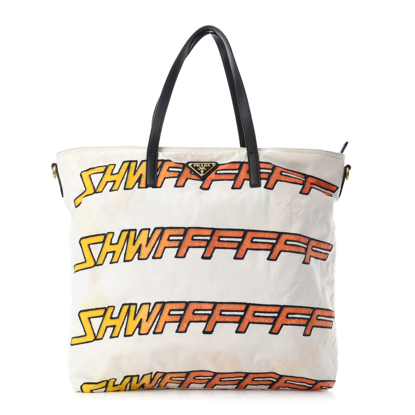 Tessuto Stampato Nylon Saffiano Tote White