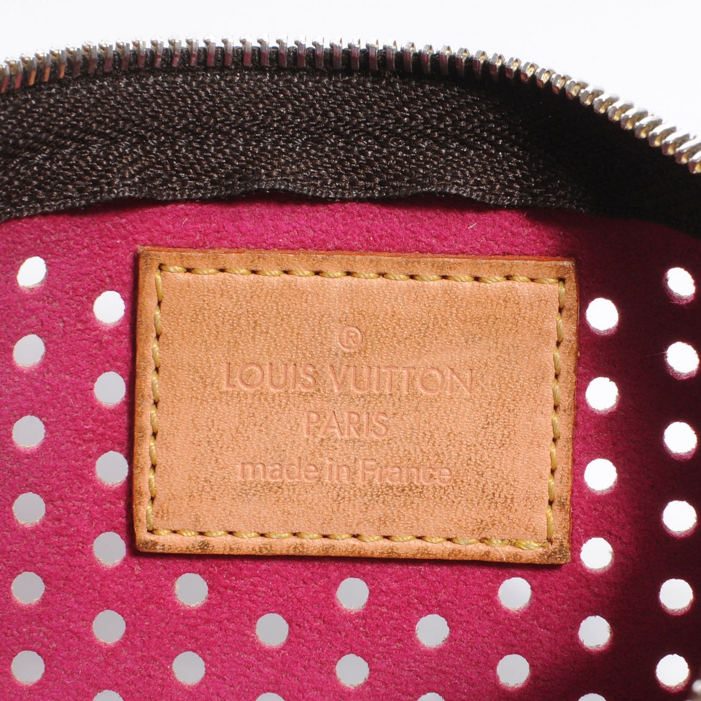 Monogram Perforated Pochette Plat Fuchsia