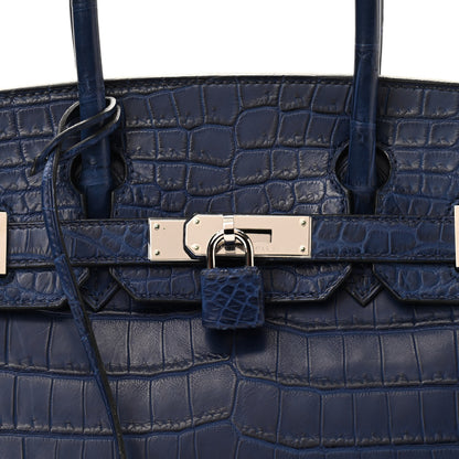 Hermes Matte Niloticus Crocodile Birkin 30 Bleu De Malte 8 of 13