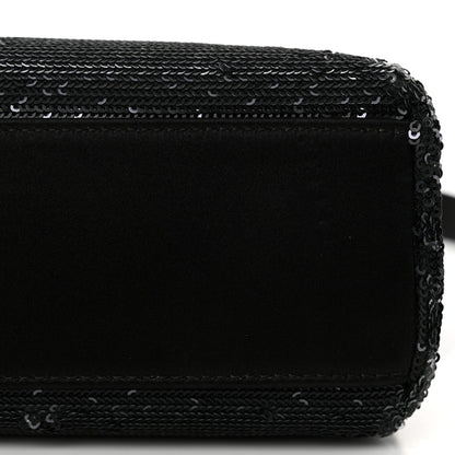 Christian Dior Satin Sequin Gradient Mini Lady Dior Black Silver 10 of 12