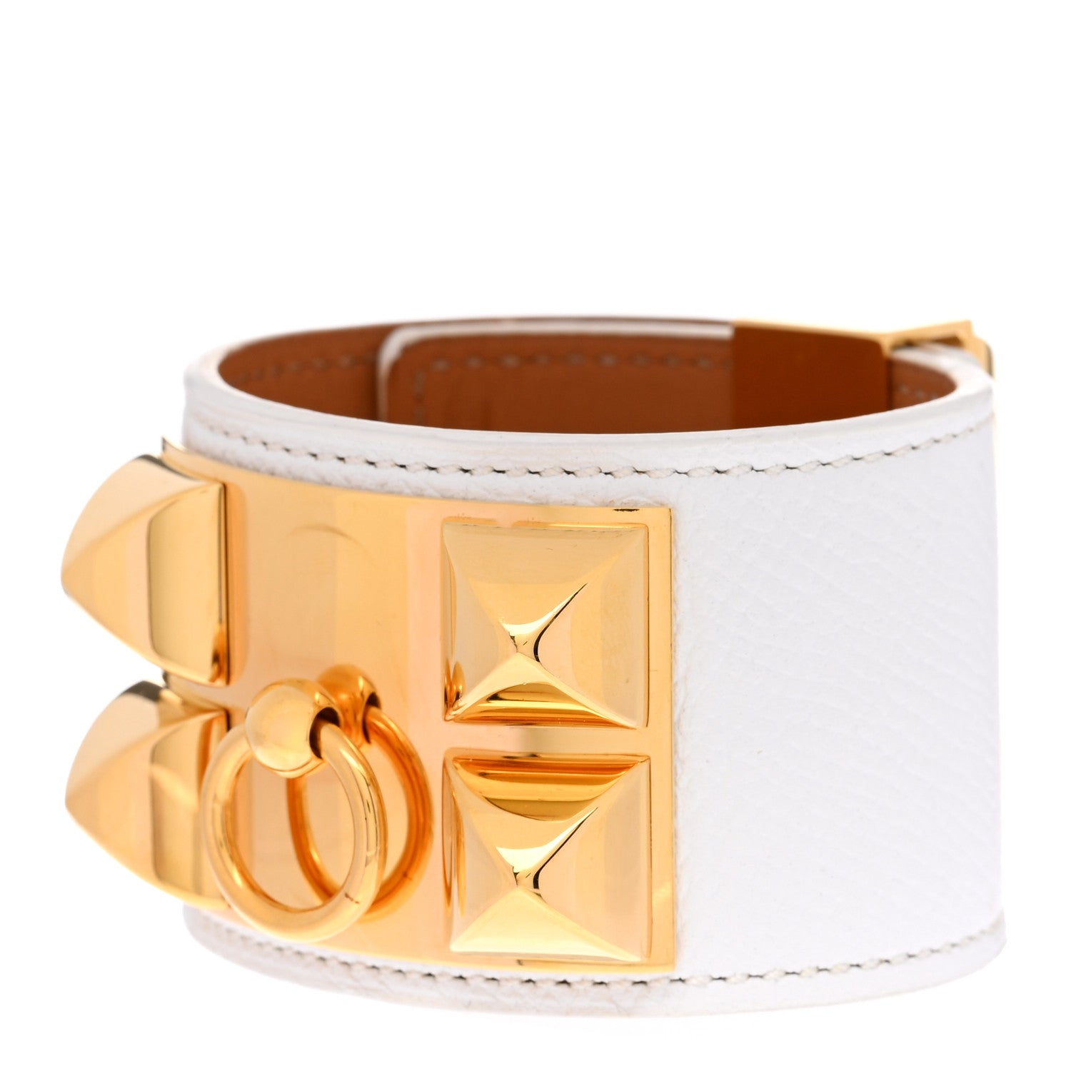 Hermes Epsom Collier de Chien CDC Bracelet S White 1 of 6