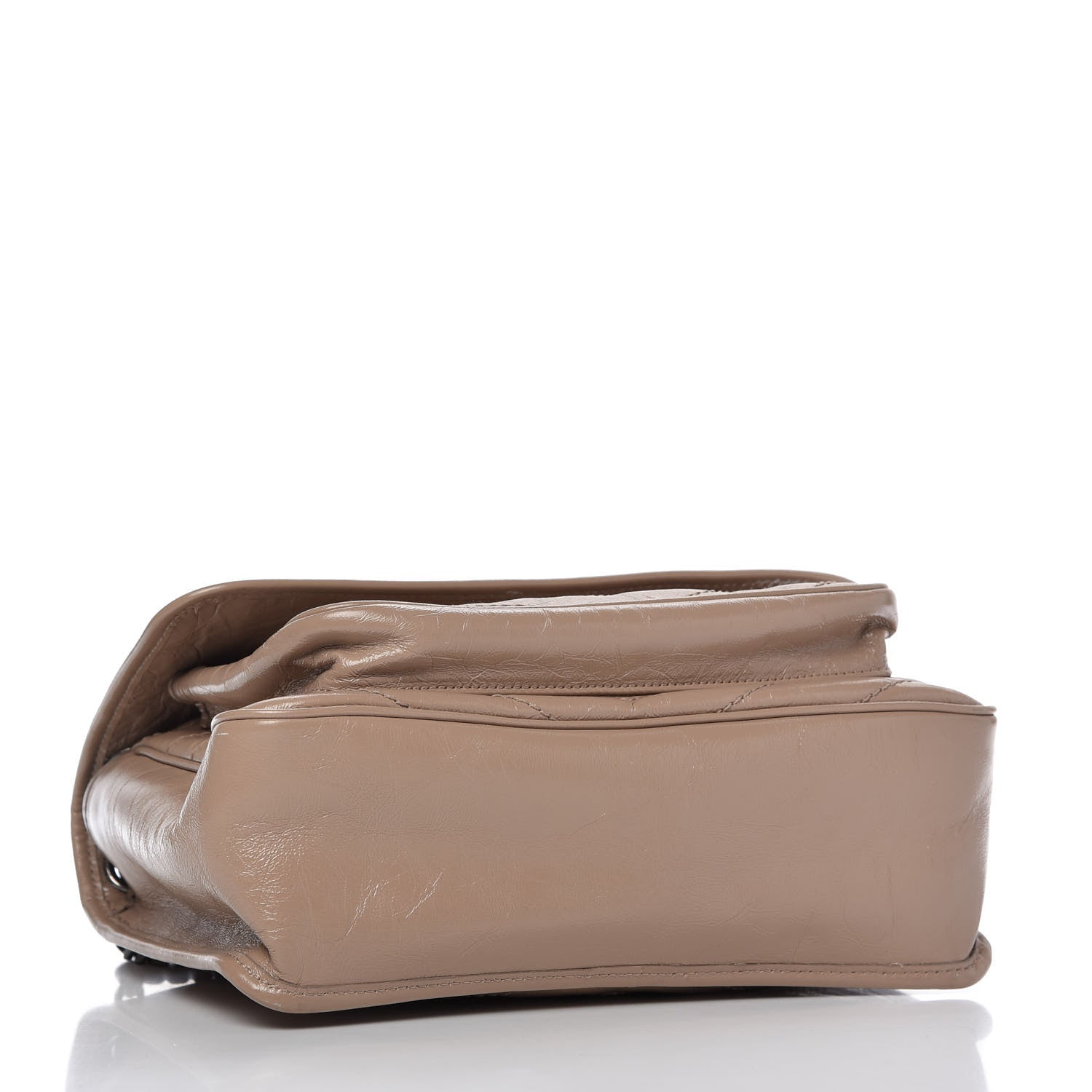 Saint Laurent Crinkled Calfskin Matelasse Monogram Medium Niki Chain Satchel Light Taupe 4 of 10