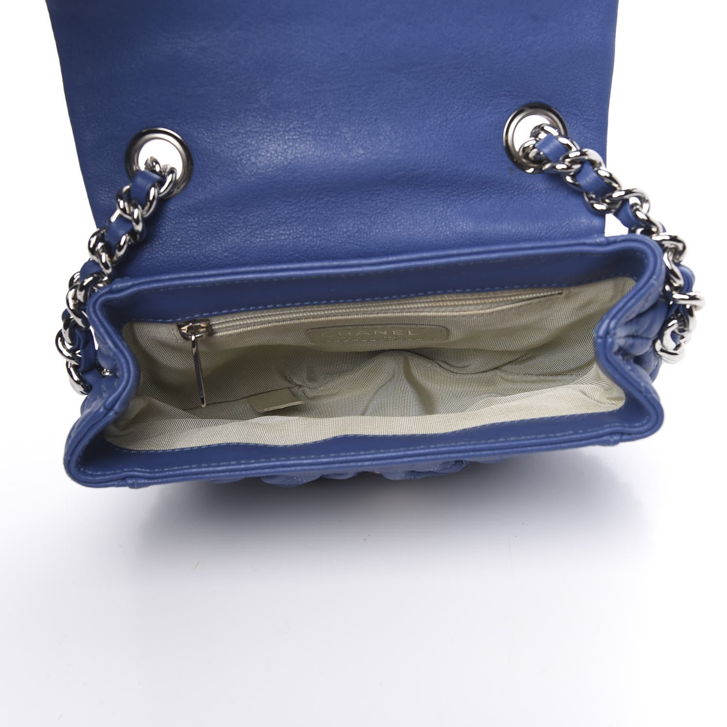 Chanel Washed Lambskin Quilted Mini Chain Around Flap Blue 5 of 15