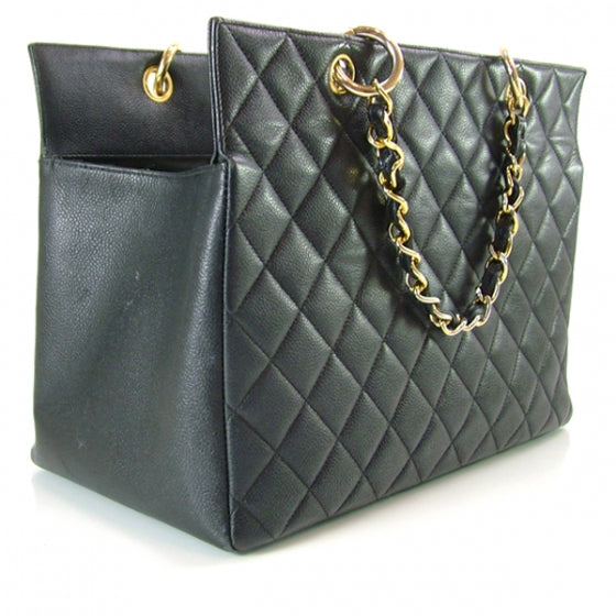 Caviar Timeless Grand Shopping Tote Black
