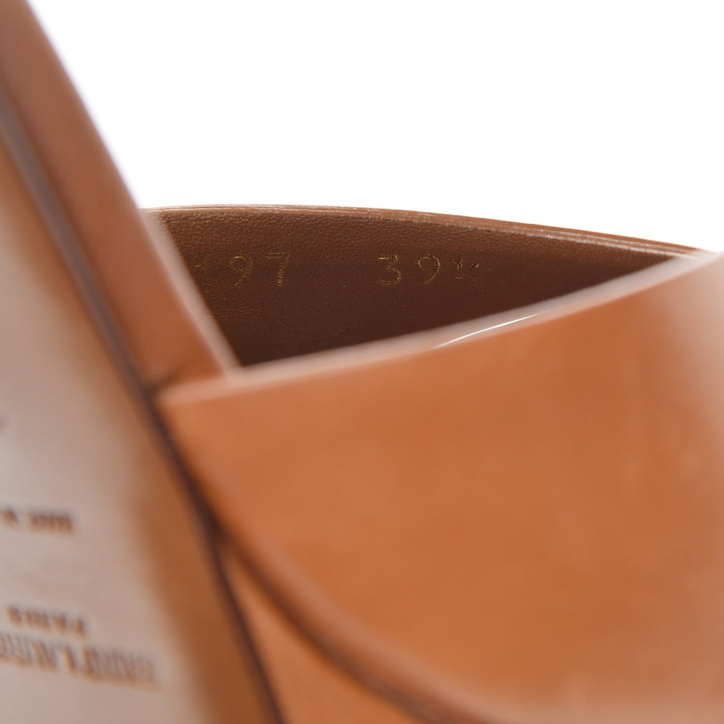 Calfskin Bianca 105 Platform Sandals 39.5 Caramel