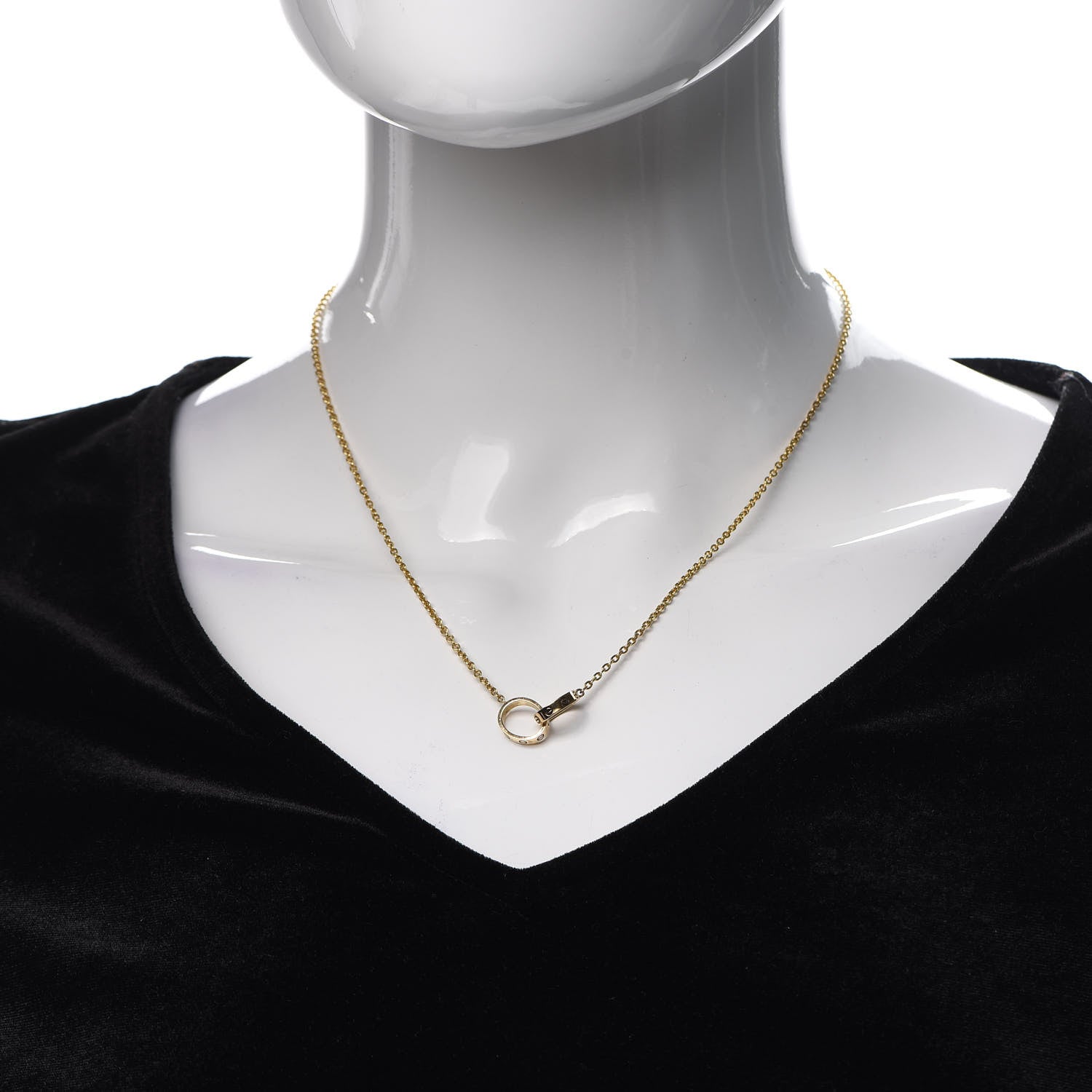 Cartier 18K Yellow Gold Interlocking LOVE Necklace 2 of 6