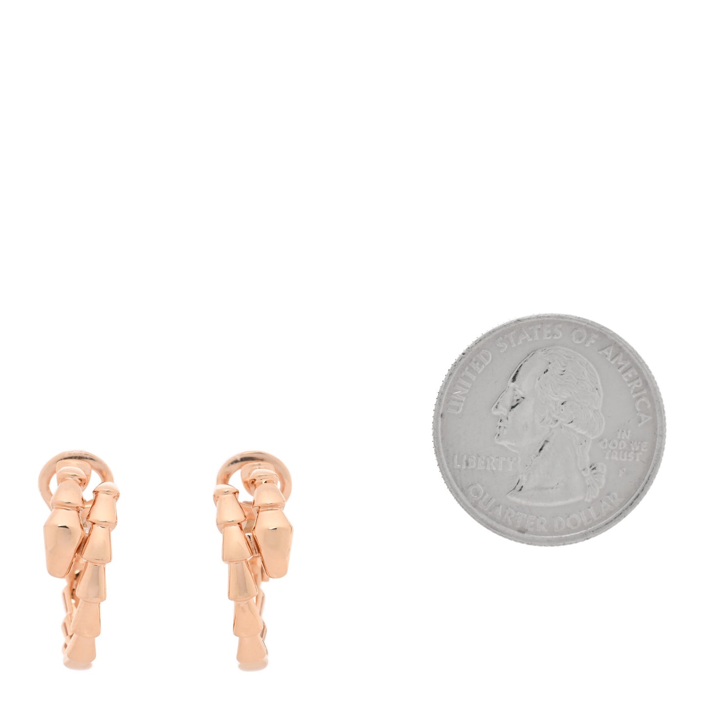 18K Rose Gold Serpenti Viper Hoop Earrings