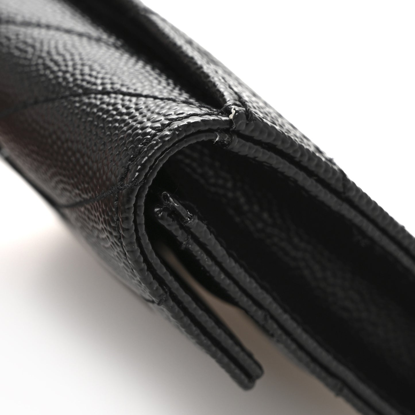 Grain De Poudre Matelasse Chevron Small Monochrome Monogram Envelope Wallet Black
